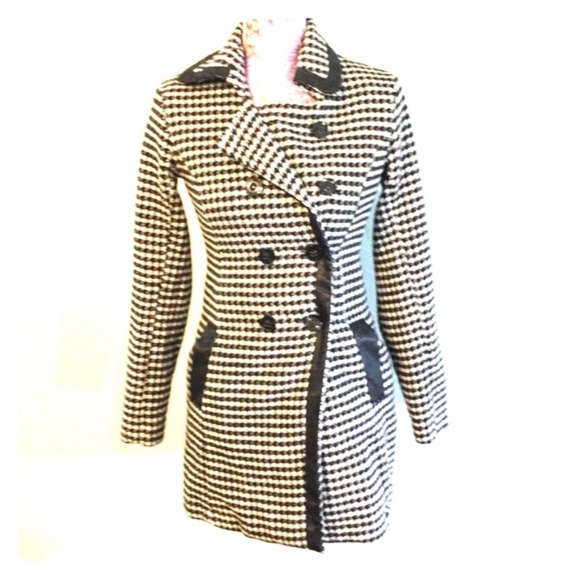 BCX Jackets & Blazers - BCX Double Breasted Houndstooth Peacoat